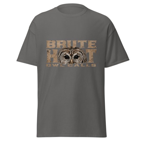 unisex-classic-tee-charcoal-front-6a3812f3c71c7.jpg Brute Hoot Eyes (Graphic Tee)