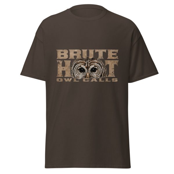 unisex-classic-tee-dark-chocolate-front-6a3812f3c72b0.jpg Brute Hoot Eyes (Graphic Tee)