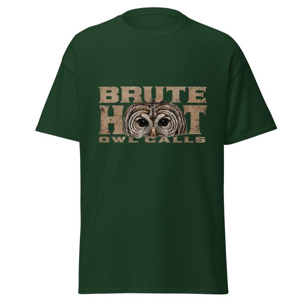 unisex-classic-tee-forest-green-front-6a3812f3c74e4.jpg Brute Hoot Eyes (Graphic Tee)