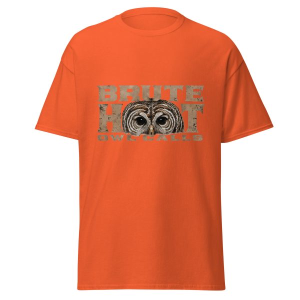 unisex-classic-tee-orange-front-6a3812f3c7357.jpg Brute Hoot Eyes (Graphic Tee)