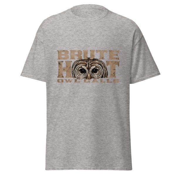 unisex-classic-tee-sport-grey-front-6a3812f3c7492.jpg Brute Hoot Eyes (Graphic Tee)