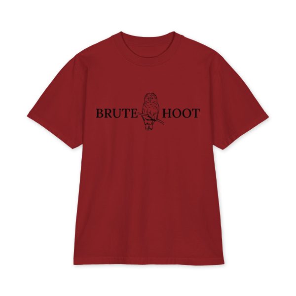 unisex-max-heavyweight-short-sleeve-cardinal-front-6a932a699a390.jpg Oversized Brute Hoot Graphic Tee "Good Hootin Makes Em Gobble"
