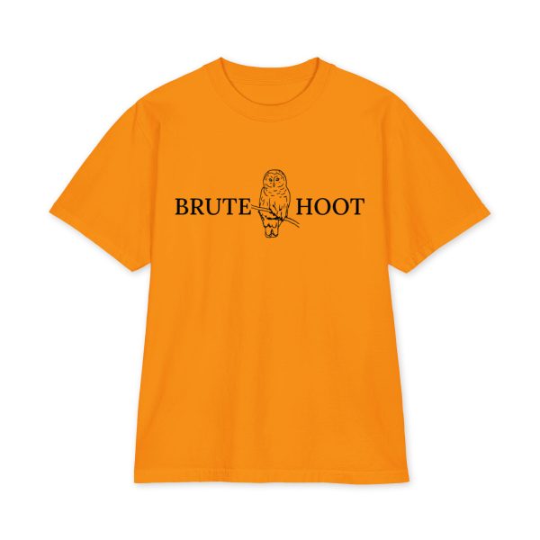 unisex-max-heavyweight-short-sleeve-orange-front-6a932a699b0a8.jpg Oversized Brute Hoot Graphic Tee "Good Hootin Makes Em Gobble"