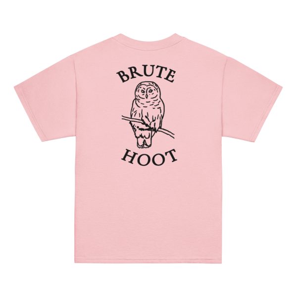 youth-classic-tee-light-pink-back-6a932faf3dfd4.jpg Youth Brute Hoot with Back Logo