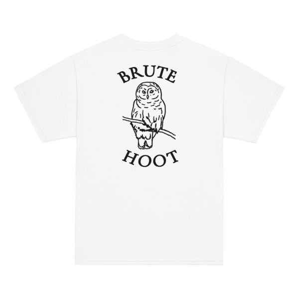 youth-classic-tee-white-back-6a932faf3df8a.jpg Youth Brute Hoot with Back Logo