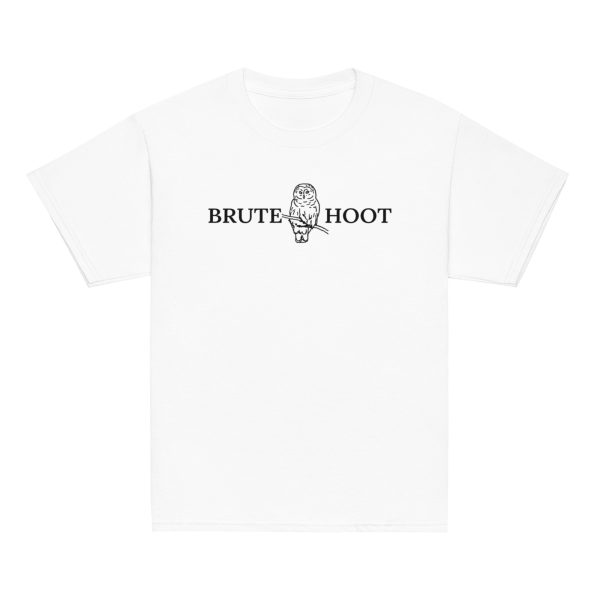 youth-classic-tee-white-front-6a932faf3d26d.jpg Youth Brute Hoot with Back Logo